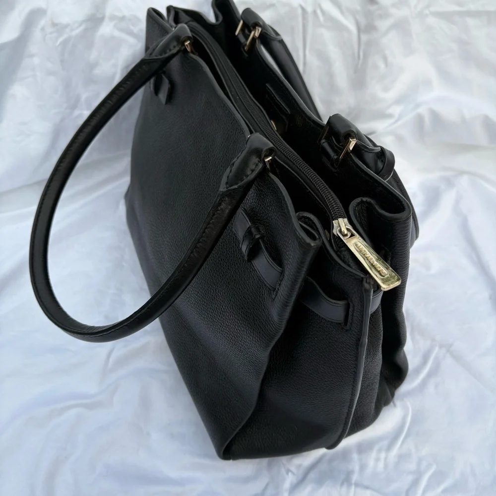 Michael Kors Addison Black and Gold Elegant Shoulder Bag